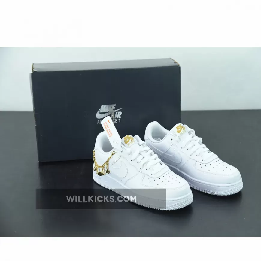 Nike Air Force 1 Low LX 'Lucky Charms' White/Metallic Gold/Flat Gold, lucky charms air force