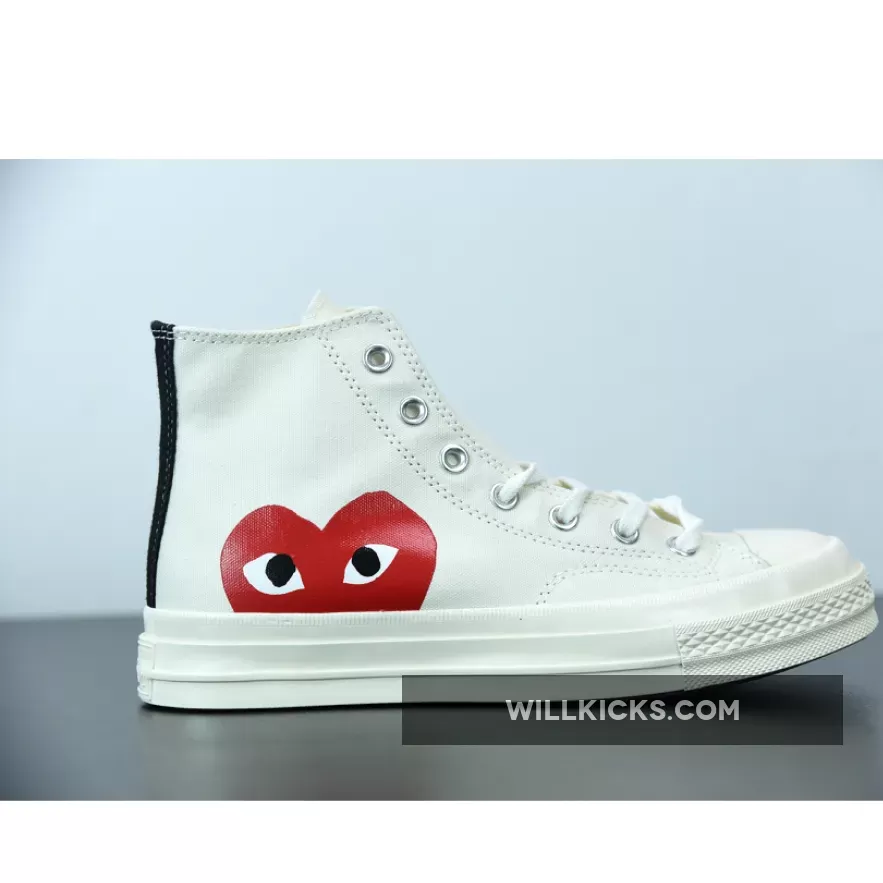 CDG Play X Converse Chuck Taylor All-Star 70 Hi Milk/White-High Risk Red 150205C Discount