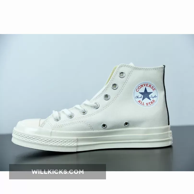 CDG Play X Converse Chuck Taylor All-Star 70 Hi Milk/White-High Risk Red 150205C Discount