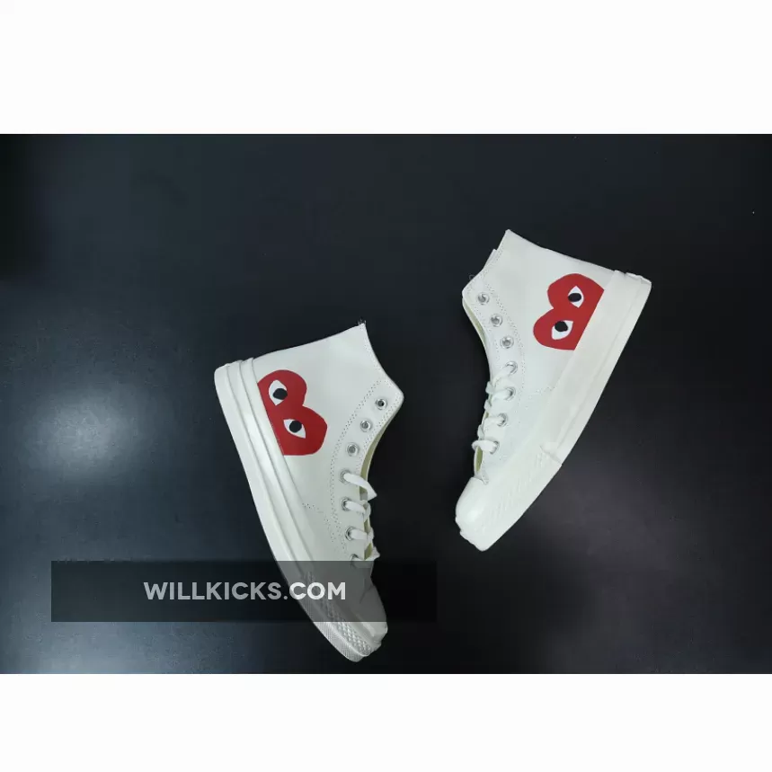 CDG Play X Converse Chuck Taylor All-Star 70 Hi Milk/White-High Risk Red 150205C Discount