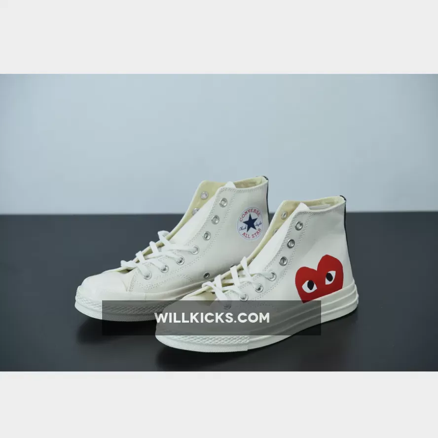 CDG Play X Converse Chuck Taylor All-Star 70 Hi Milk/White-High Risk Red 150205C Discount