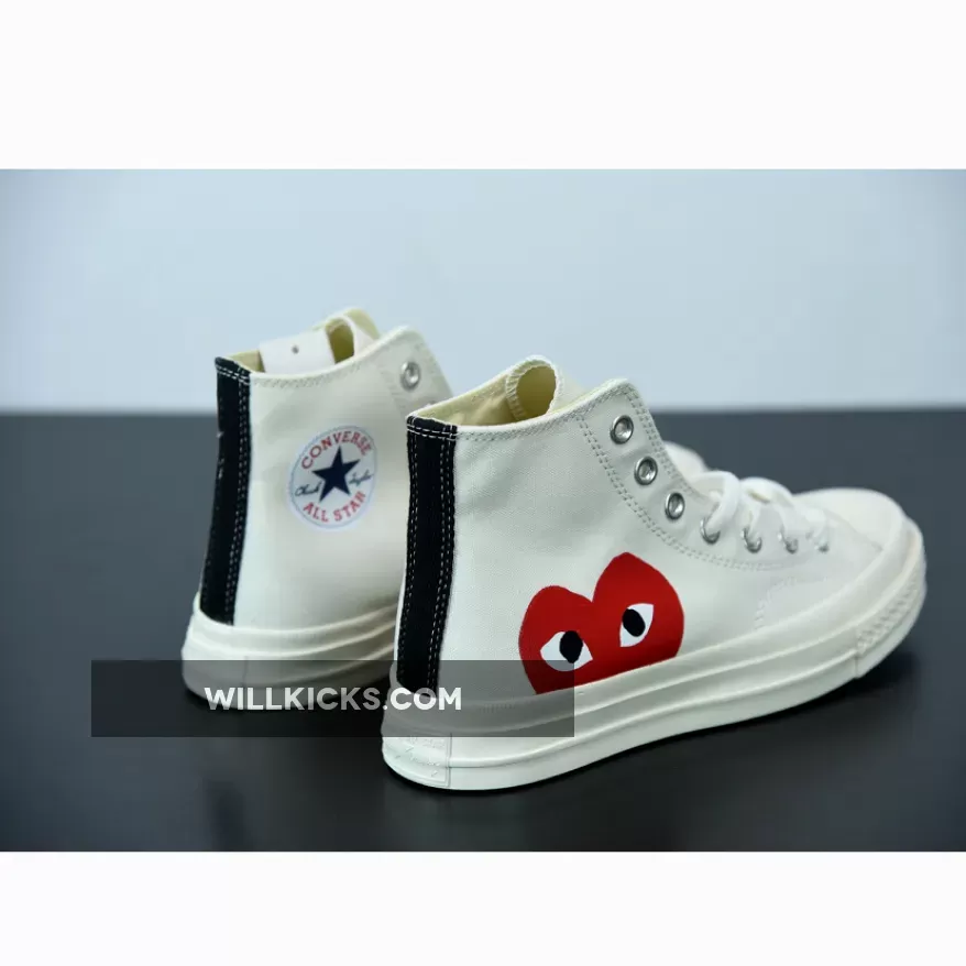 CDG Play X Converse Chuck Taylor All-Star 70 Hi Milk/White-High Risk Red 150205C Discount