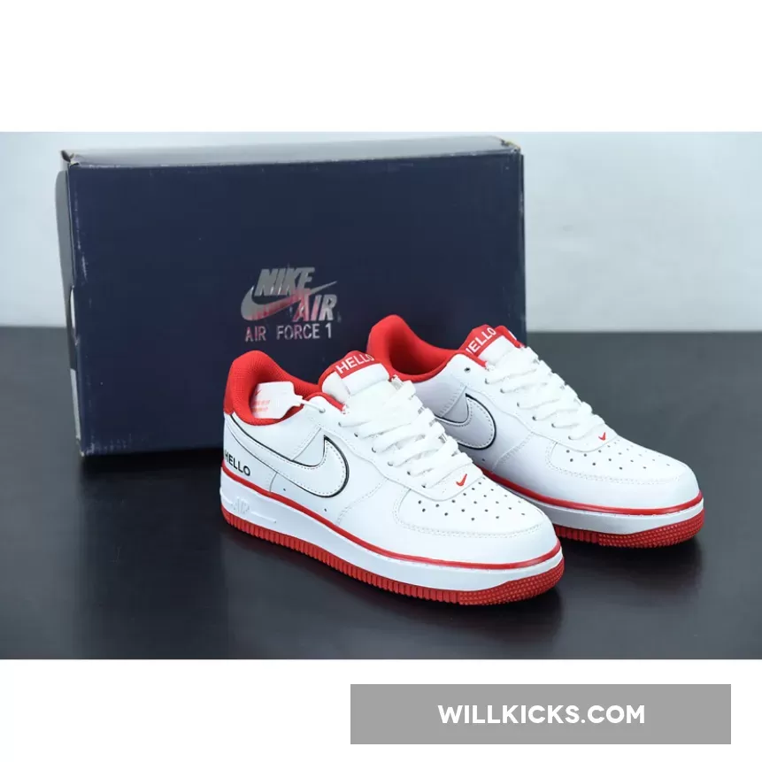 Nike Air Force 1 Hello White University Red CZ0327-100 university red air force 1
