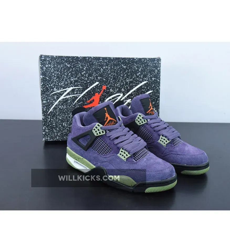 Air Jordan 4 Canyon Purple/Anthracite/Alligator/Safety Orange AQ9129-500 / purple and black jordan 4