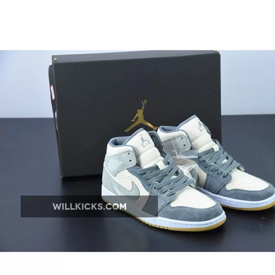 Air Jordan 1 Mid Coconut Milk/Particle Grey/White DN4281-100 - coconut milk/particle grey/white/coconut milk