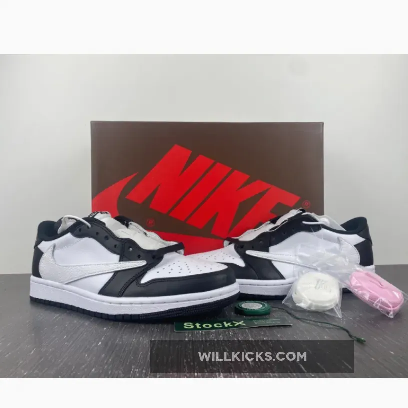Travis Scott x Air Jordan 1 Low Black White / travis scott black and white