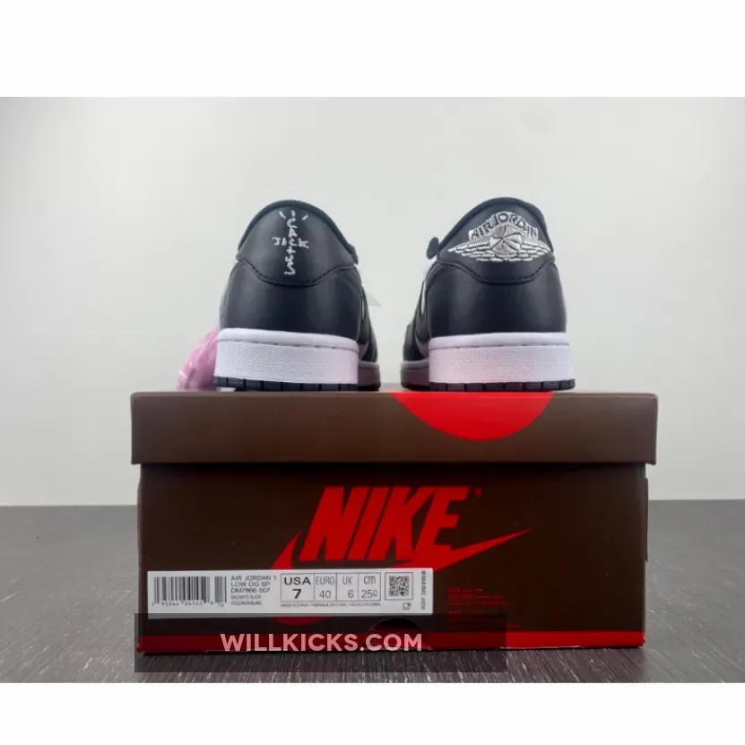 Travis Scott x Air Jordan 1 Low Black White / travis scott black and white