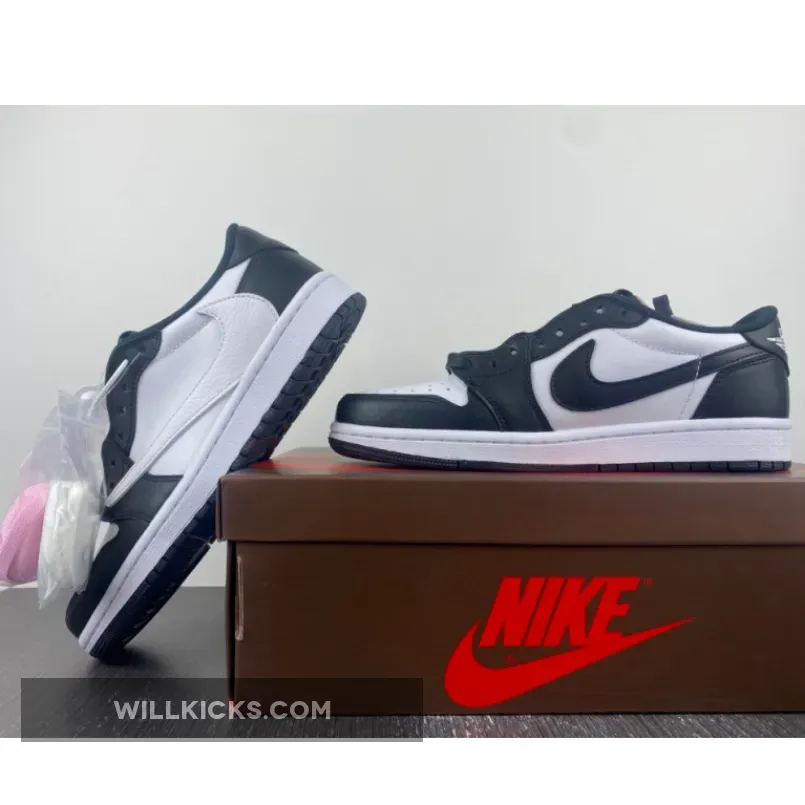 Travis Scott x Air Jordan 1 Low Black White / travis scott black and white