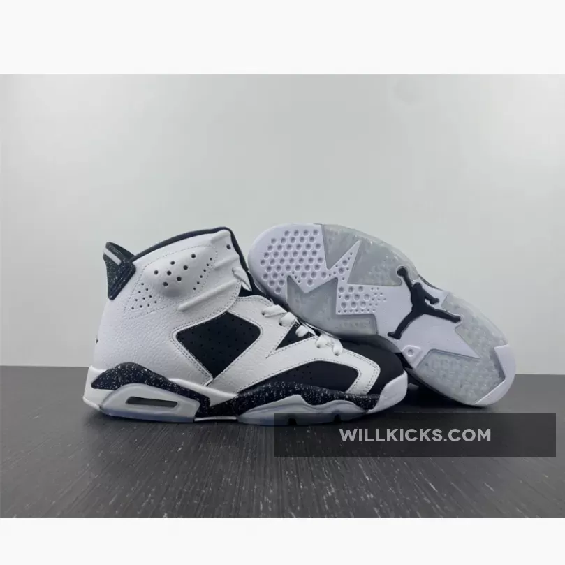 Air Jordan 6 Oreo White/Black-Speckle 384664-101 Brand New