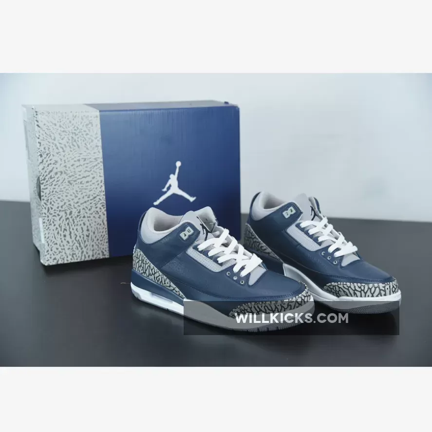 Air Jordan 3 Midnight Navy/Cement Grey-White CT8532-401 / jordan 3 navy blue and white