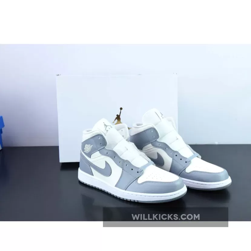Air Jordan 1 Mid Sail/Stealth-White BQ6472-115 / jordan mid stealth