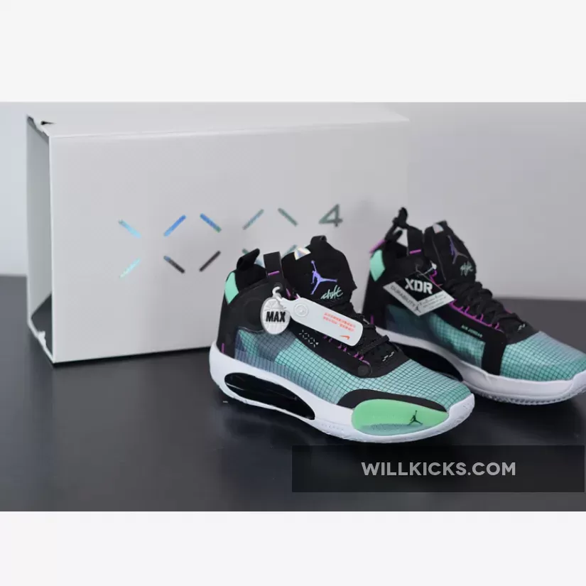 Air Jordan 34 Blue Void/Green Glow-Black-Metallic Silver, air jordan 34 blue