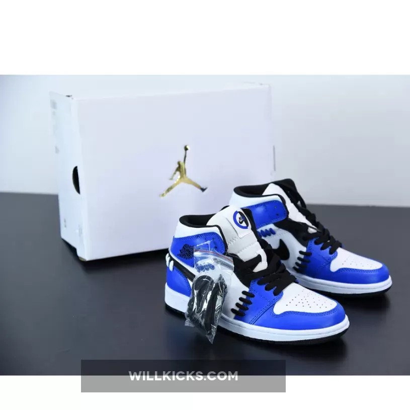 Air Jordan 1 Mid SE 'Sisterhood' Game Royal/Black-White CV0152-401 #air jordan 1 mid game royal black toe