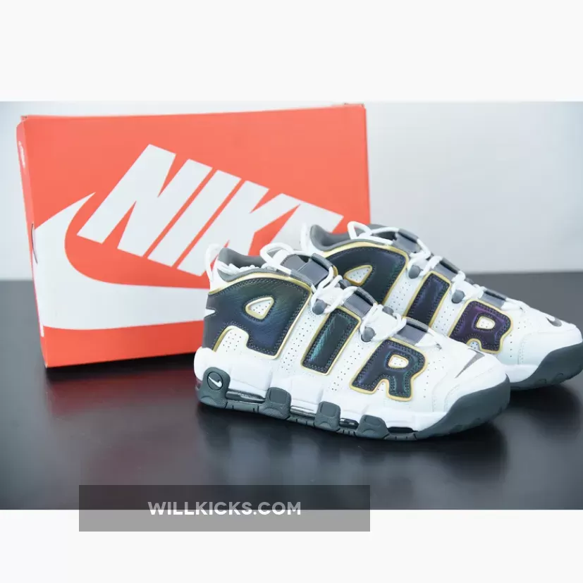 Nike Air More Uptempo White/Anthracite-Metallic Gold CQ4583-100 / foamposites metallic gold