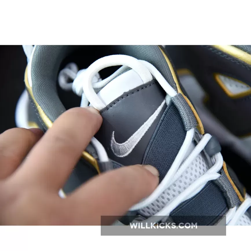 Nike Air More Uptempo White/Anthracite-Metallic Gold CQ4583-100 / foamposites metallic gold