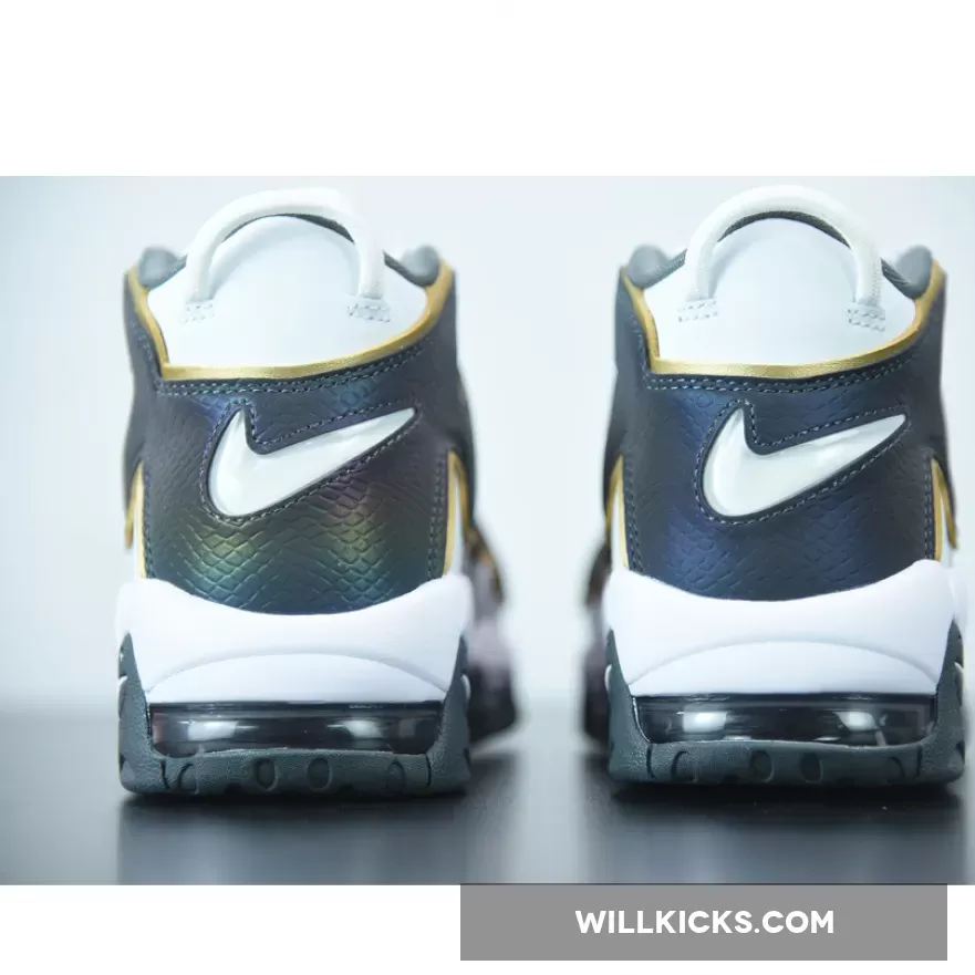 Nike Air More Uptempo White/Anthracite-Metallic Gold CQ4583-100 / foamposites metallic gold