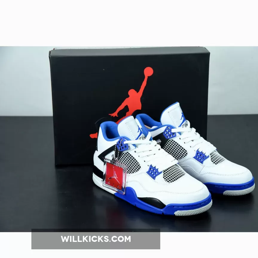 Air Jordan 4 "Motorsports" White/Game Royal-Black 308497-117