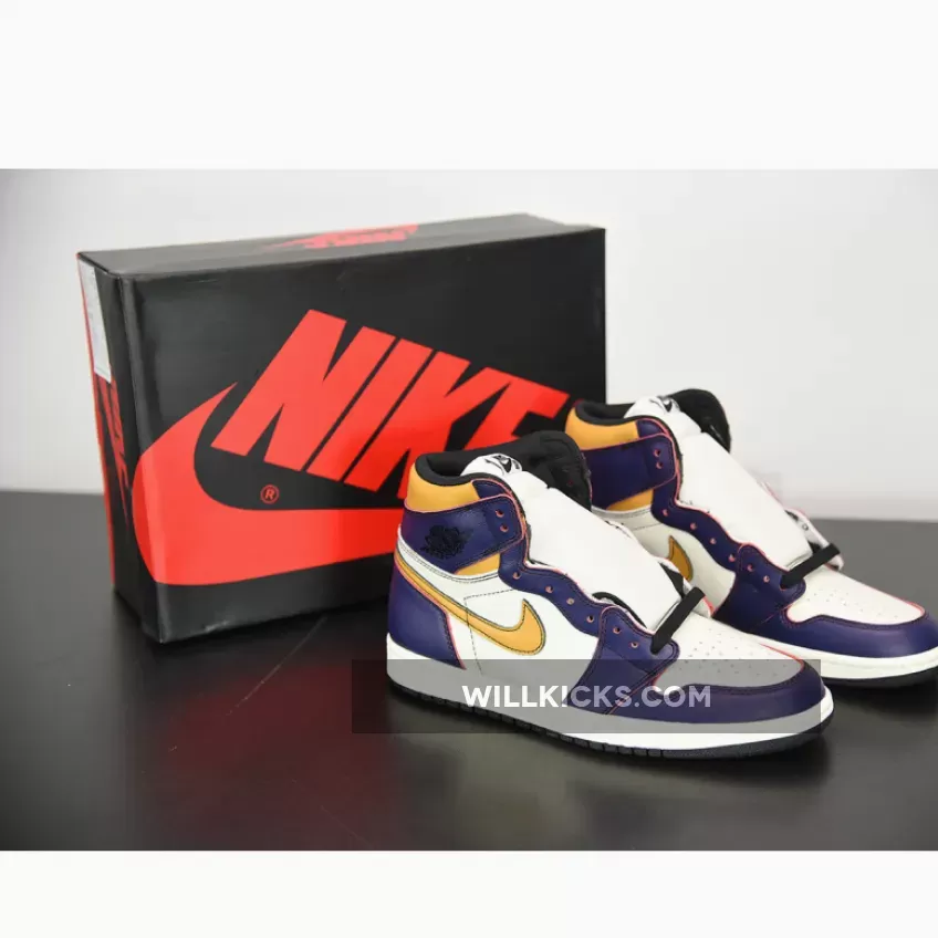 Nike SB x Air Jordan 1 'LA to Chicago' Court Purple/Sail-University Gold-Black, la to chicago jordan 1