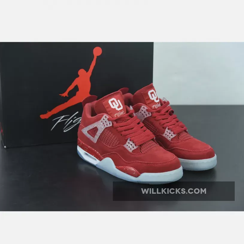 Air Jordan 4 PE 'Oklahoma Sooners' Red, oklahoma jordan shoes