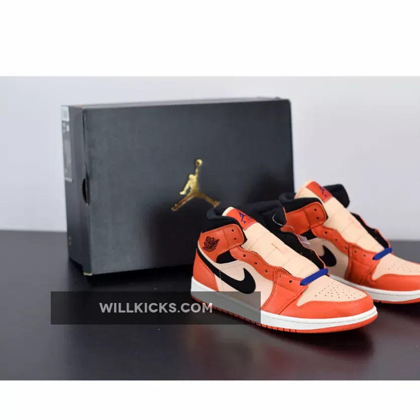 Air Jordan 1 Mid Team Orange Black 852542-800 / orange black and white jordan 1