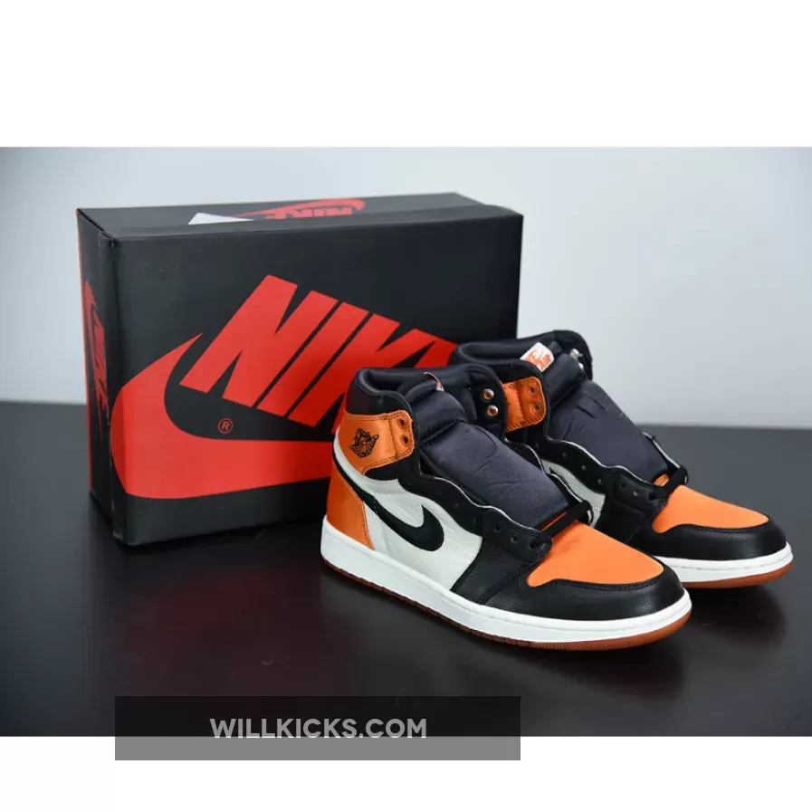 Air Jordan 1 Retro High Satin 'Shattered Backboard' Black/Starfish-Sail / black starfish