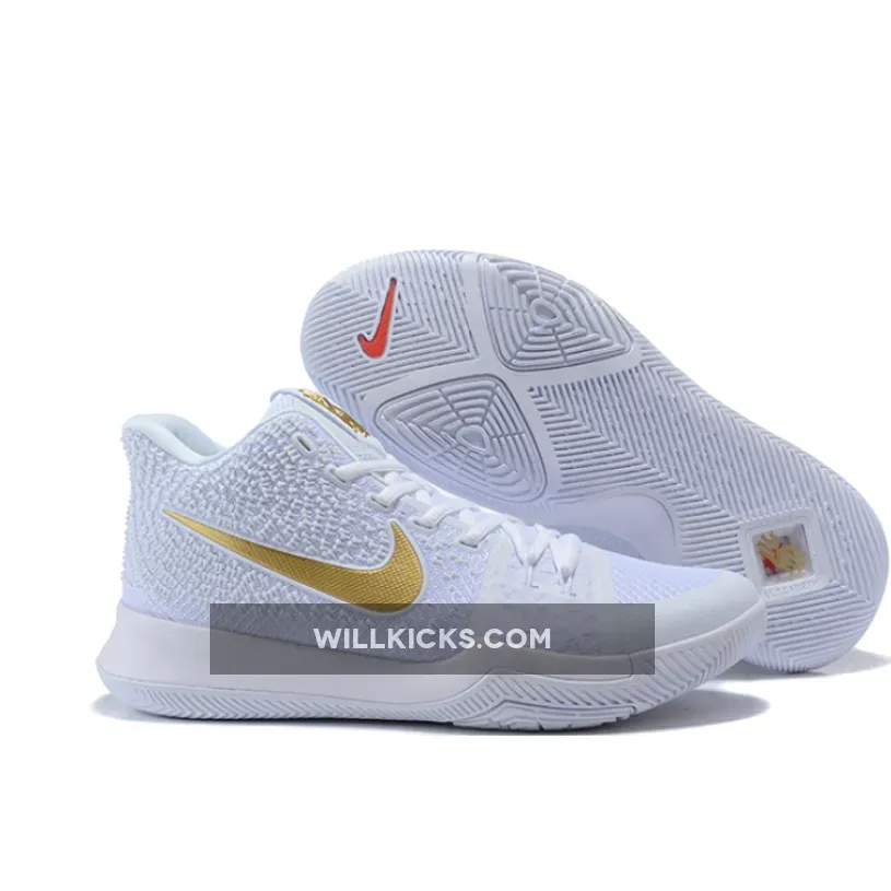 Nike Kyrie 3 'Christmas' White/Metallic Gold 852396-902 - nike kyrie 3 white/metallic gold