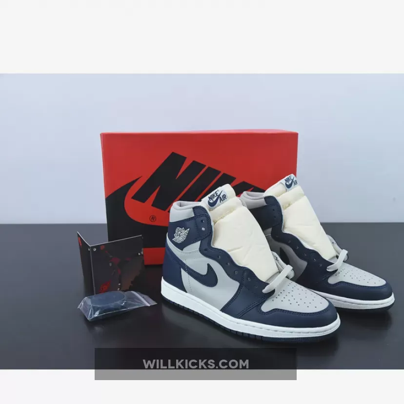 Air Jordan 1 High 85 'Georgetown' College Navy/White-Tech Grey #georgetown 85 high