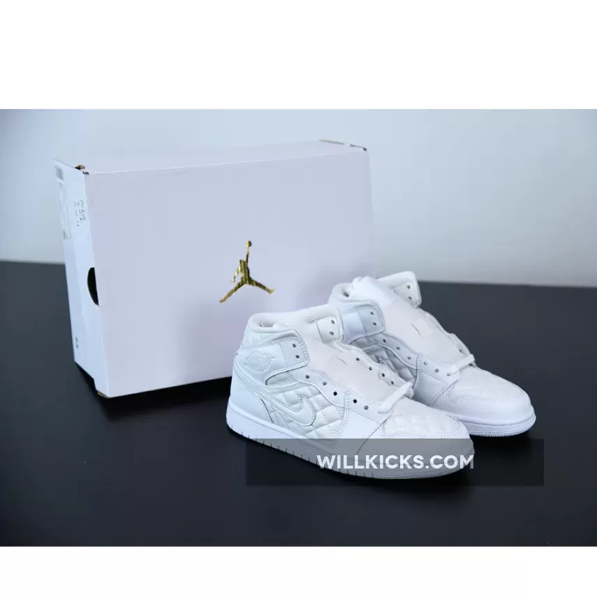 Air Jordan 1 Mid White Quilted DB6078-100 - air jordan quilted