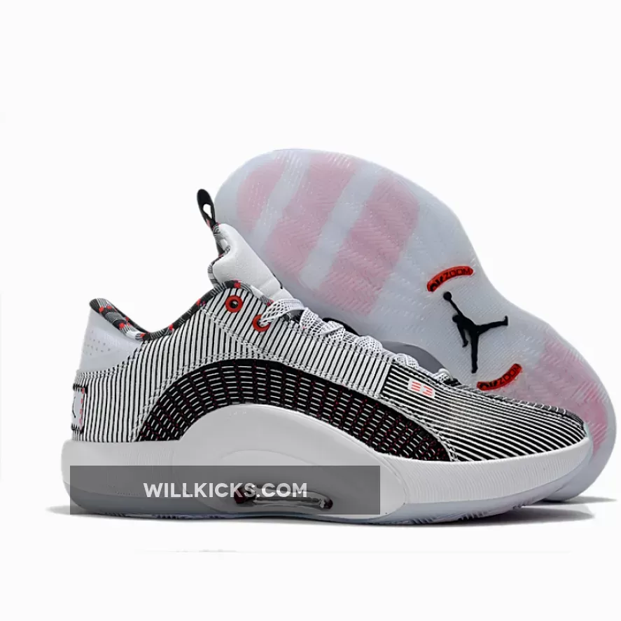 Air Jordan 35 Low 'Quai 54' White/Black-University Red DJ2830-106 #air jordan 35 red