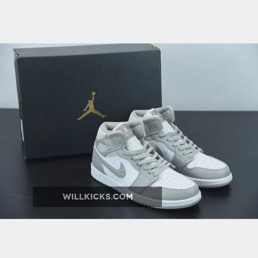 Air Jordan 1 Mid 'Linen' White Tan 554724-082 / linen jordan mids