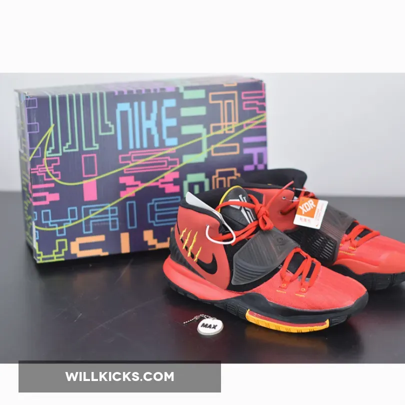Nike Kyrie 6 'Bruce Lee' Comet Red/Black-Metallic Silver-Del Sol - Kyrie Shoes Black And Red CJ1290-600