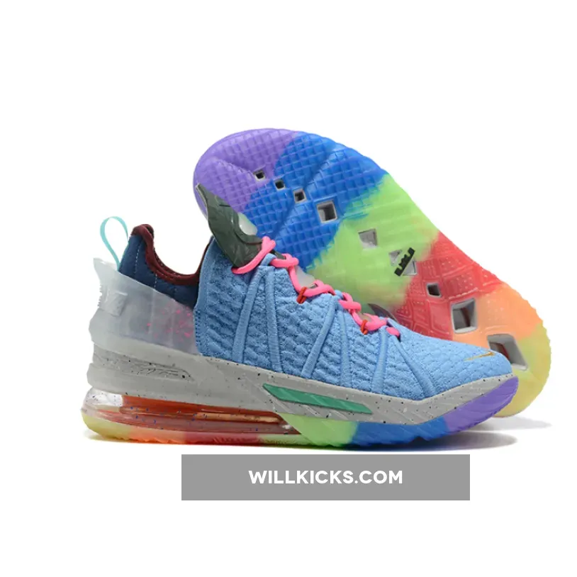 Nike LeBron 18 "Best 1-9" University Blue/Metallic Gold-Multi-Color | multi colored lebrons