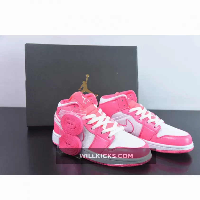 Air Jordan 1 Mid GS Hyper Pink White 555112-611 Discount