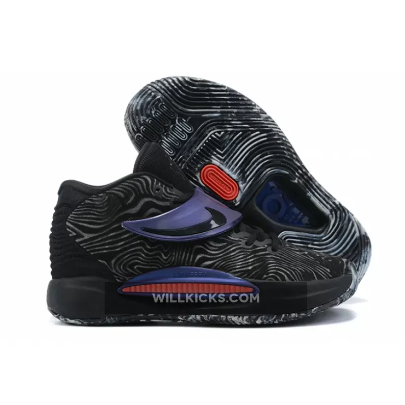 Nike KD 14 Black Blue DC9380-001 / kd 14 all black