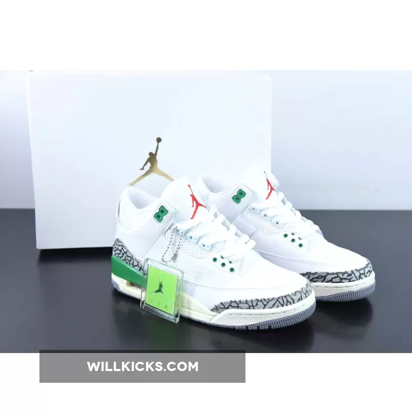 Air Jordan 3 White/Varsity Red-Lucky Green-Cement Grey CK9246-136 - air jordan 3 lucky green