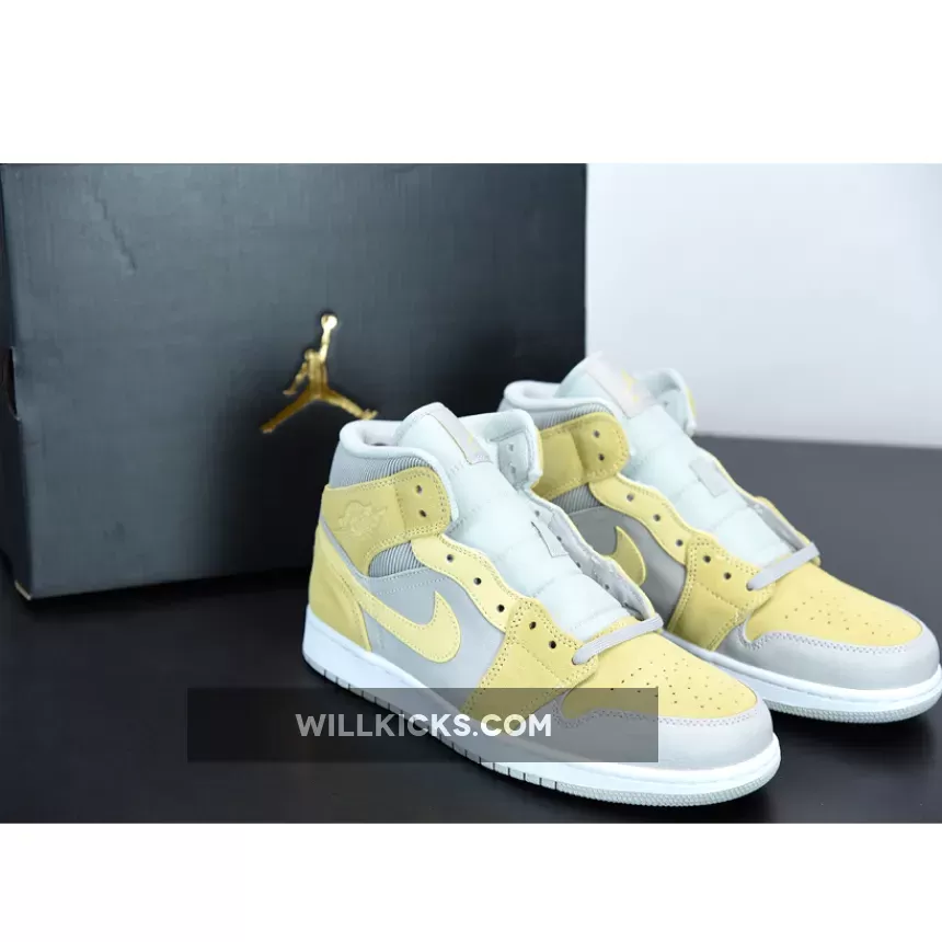 Air Jordan 1 Mid Mixed Textures Yellow DA4666-001 Online Sale