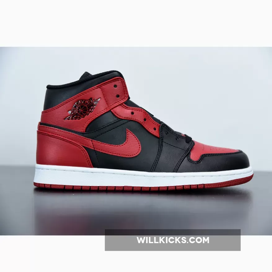 Air Jordan 1 Mid 'Bred' 554724-074 New Releases