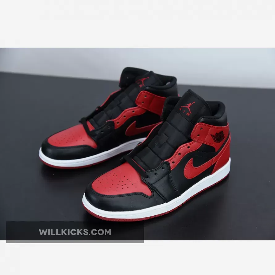 Air Jordan 1 Mid 'Bred' 554724-074 New Releases