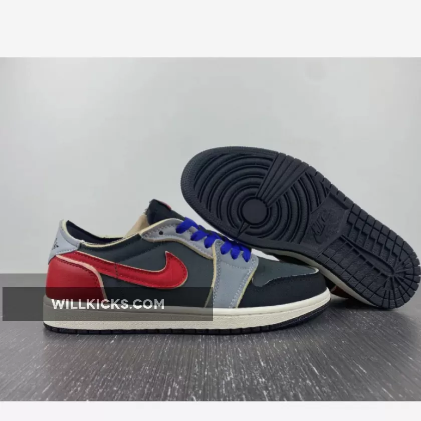 Air Jordan 1 Low OG EX Black/Dark Smoke Grey-Red #black and smoke grey jordan 1 low