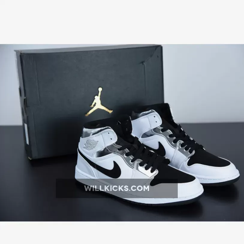 Air Jordan 1 Mid 'Alternate Think' White/Silver - white and silver jordan 1