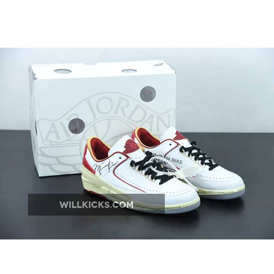 Off-White x Air Jordan 2 Low White/Varsity Red-Black DJ4375-106 / jordan off white red