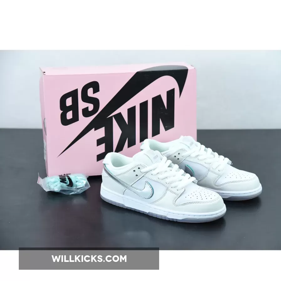Diamond x Nike SB Dunk Low White BV1310-100 / nike diamond lows