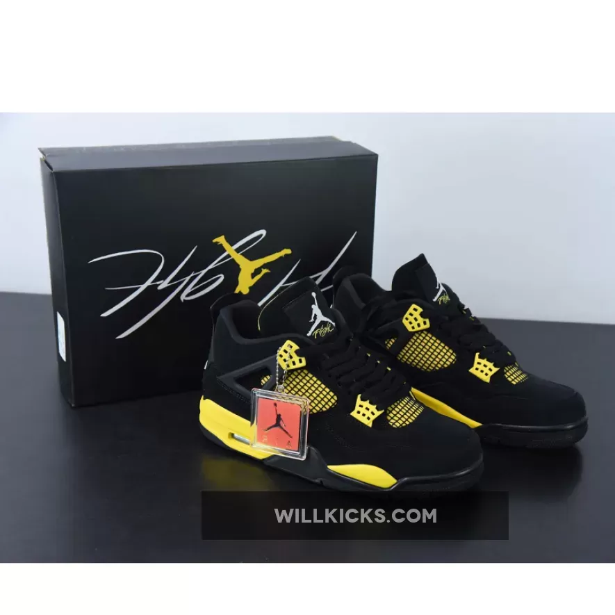 Air Jordan 4 'Thunder 2023' Black/Tour Yellow DH6927-017 - jordan 4 tour yellow release date