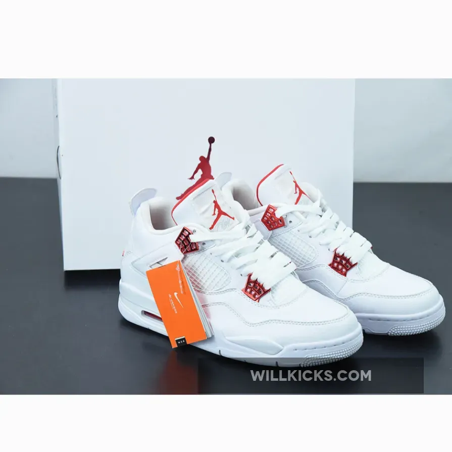 Air Jordan 4 "Red Metallic" White/University Red-Metallic Silver CT8527-112