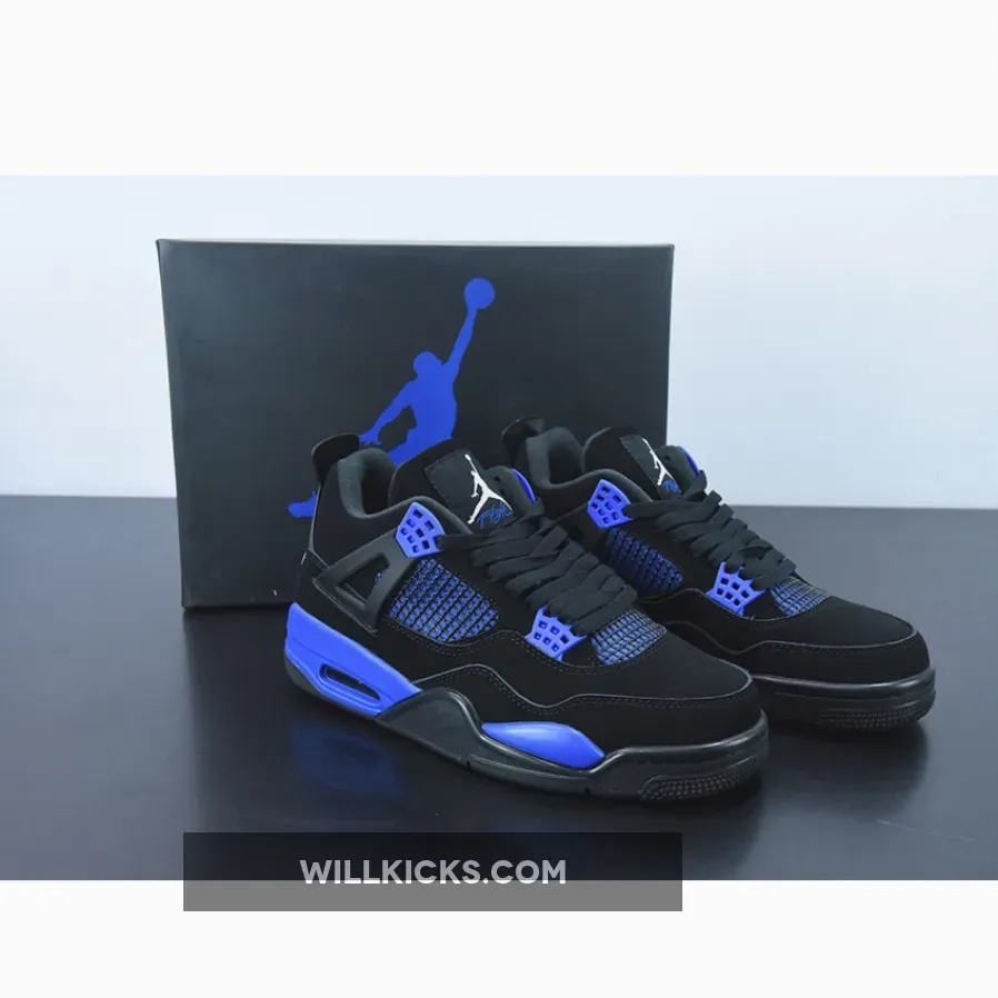 Air Jordan 4 Black Royal Blue, jordan 4 blue and white and black