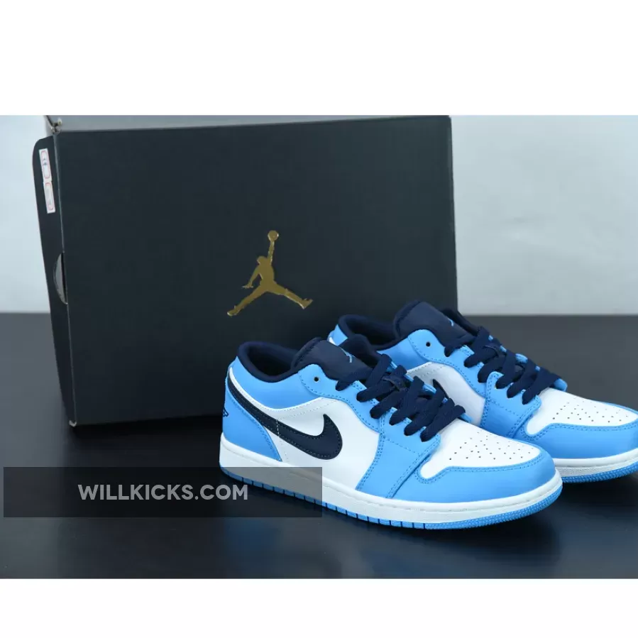 Air Jordan 1 Low 'Dark Powder Blue' 553558-144 - jordan 1 power blue