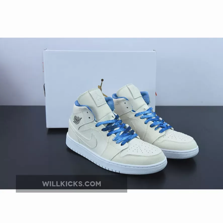 Air Jordan 1 Mid Sanddrift/Midnight Navy-White-Sail DM9126-104 - jordan 1 mid sanddrift