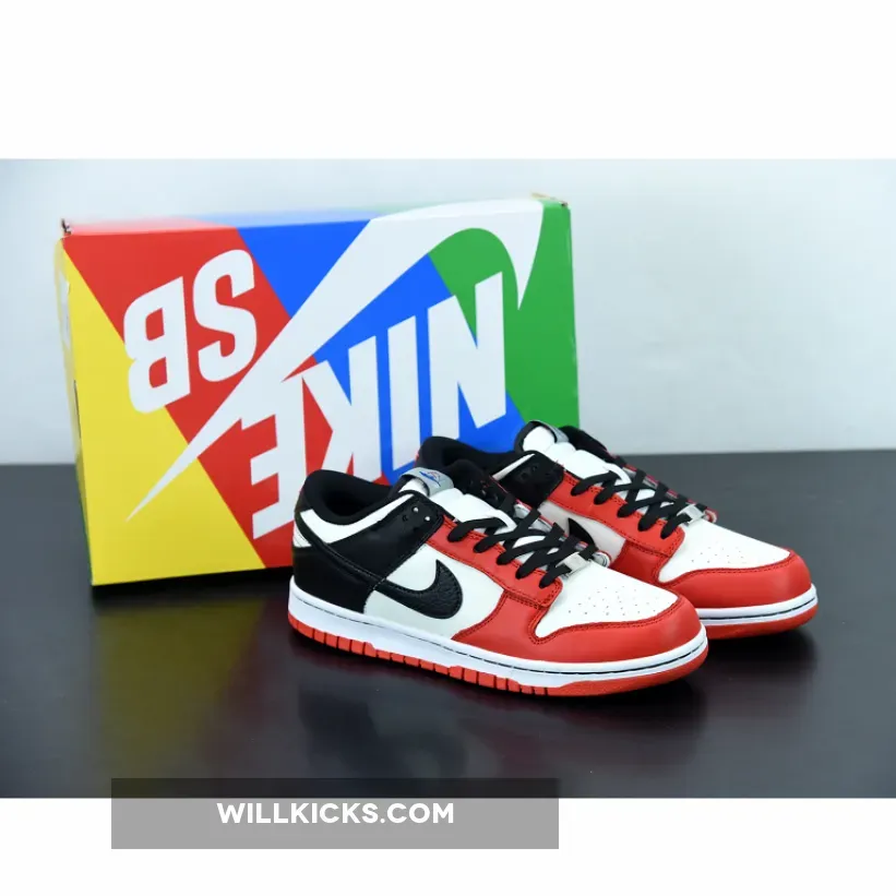 NBA x Nike Dunk Low EMB 'Chicago' Sail/Black-Chile Red DD3363-100 / dunk chile