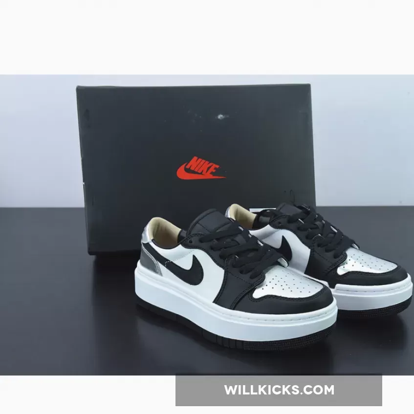 Air Jordan 1 Elevate Low 'Silver Toe' White/Black-Silver DQ8561-001 #air jordan 1 silver and black