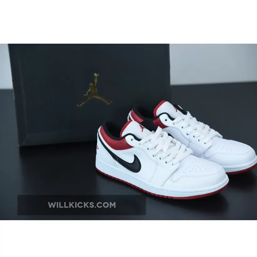 Air Jordan 1 Low White/University Red/Black, air jordan 1 white university red